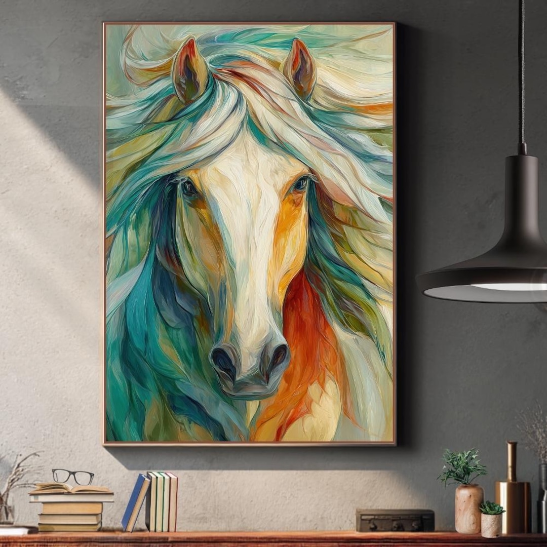 Colorful Horse Art Print: Abstract Equine Boho Decor (digital Download ...
