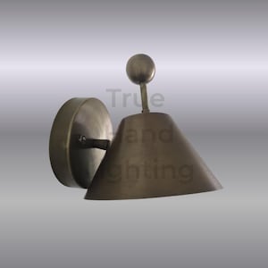 Mid Century Modern Brass Bell Wall Sconces - Adjustable Bedside Lamps (Set of 2