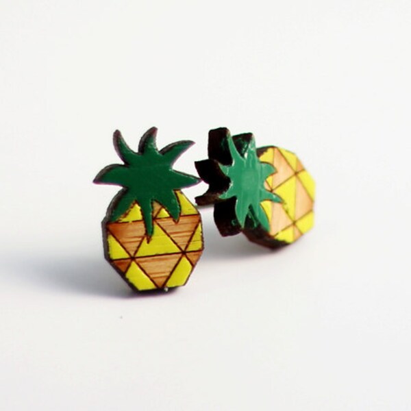 Pineapple Earrings bamboo