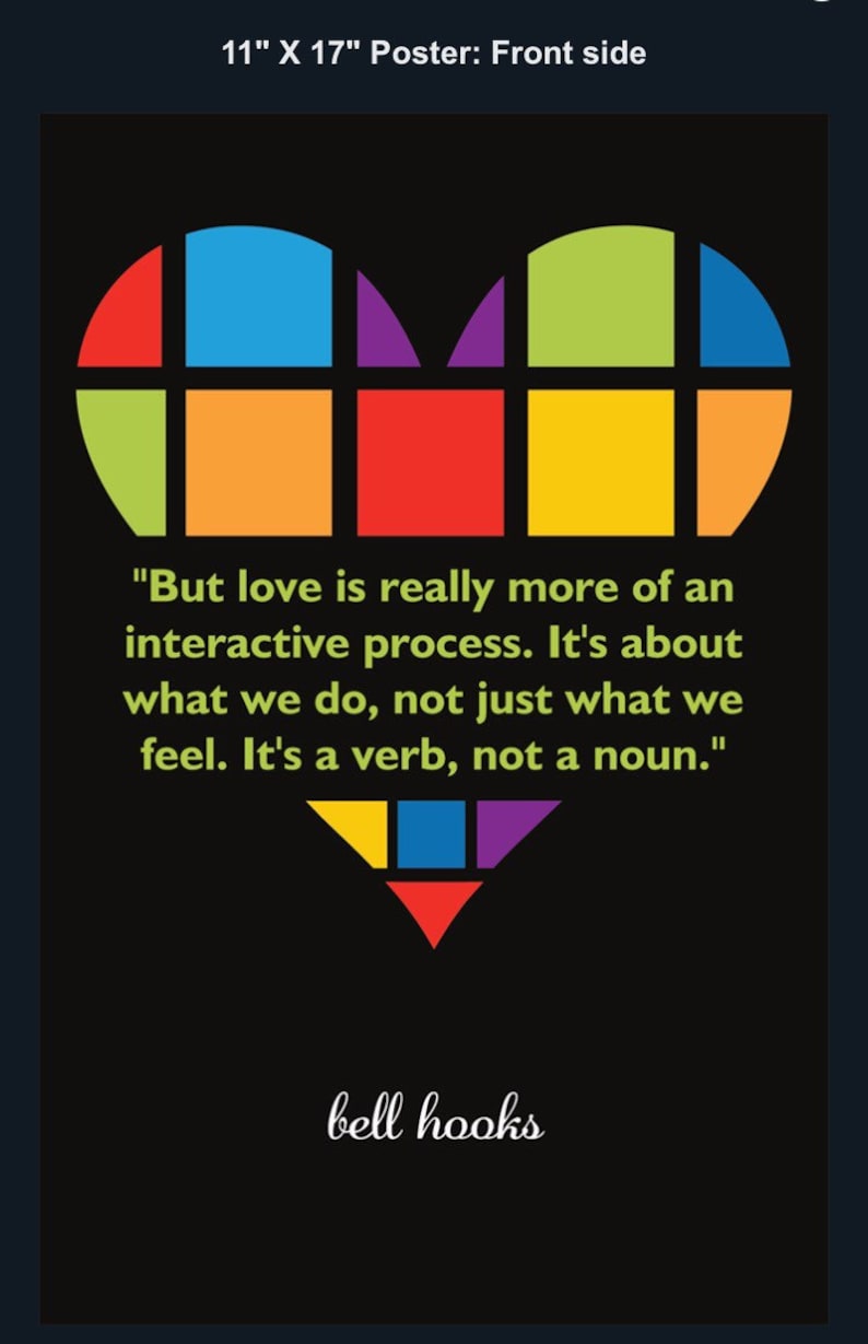 Love is A Verb bell hooks Quote Poster | Etsy
