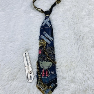 Blue Denim Remade Denim Custom Tie
