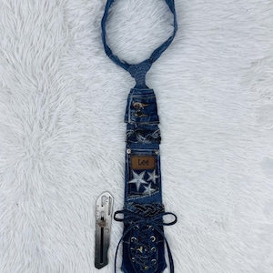 Ribbon Remade Denim Custom Tie