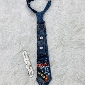 Blue Denim Remade Denim Custom Tie
