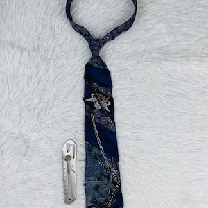 Blue Denim Remade Denim Custom Tie