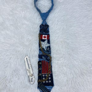 Blue Denim Remade Denim Custom Tie
