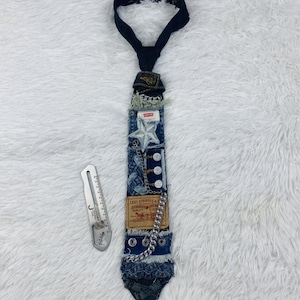 Blue Denim Remade Denim Custom Tie