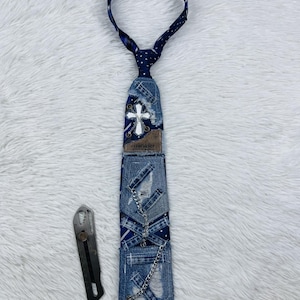Denim Blue Remade Denim Custom Tie