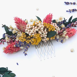 Herbst Wiese Blumen Haar Accessoire, Herbst Wildblumen Hochzeit Kamm, Getrocknete Blume Braut Accessoire