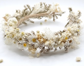 Ghirlanda da sposa con gypsophila, fascia per capelli con fiori per la prima comunione, corona floreale bianca