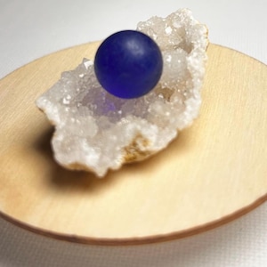 Rare Blue Sea Glass Marble: Genuine Beach Find, Coastal Decor