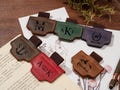 Leather Magnetic Bookmark with Pen Holder, Personalized Magnetic Leather Bookmark, Engraved Bookmark, Handmade Reader Gift, Bookmark For Men product logo