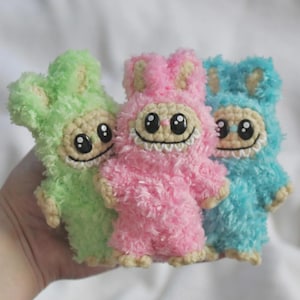 Smiling Bunny CROCHET PATTERN, Labubu Inspired Amigurumi Plushies, Creepy Cute Monster Rabbit Toy, Ugly sweetie Lafufu