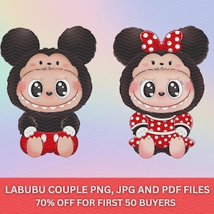 2 Labubu Designs PNG, Vector Digital File for Cricut, Laser Cut La bubu SVG, T Shirt Sublimation, Instant Download Labubu Character Bundle