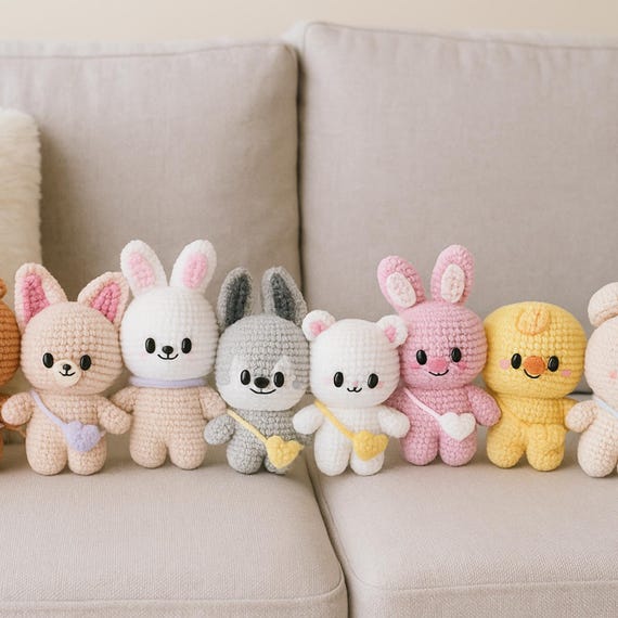 8 IN 1 Mini Skzoo Crochet Pattern PDF, Stray Kids Crochet