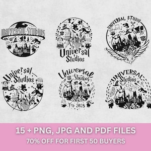 16 + Bundle Universal Studio 2025 Png, 2025 Family Trip Png, Universal Studios Trip, Universal 2025 Png, Sublimation Design, Png Download