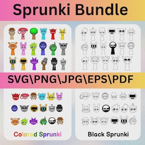 84 Incredibox Sprunki SVG PNG Shirt Design Files for Cricut & Silhouette.Vector Clipart Ai Eps.Layered SVG Gamer Birthday Incredibox Sprunki