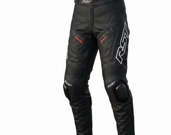 Pantalones de cuero para motociclistas RST CowHide estilo MotoBike con certificación CE.