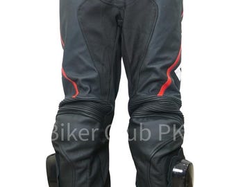 Ducati Leather Motorcycle Racing Pants CE Approved Protection