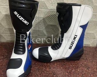 Suzuki Ecstar Shoes Motorcycle Racing Boots Sportbike Track Riding Gear Rider Shoes