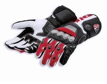 Luvas de couro para motociclismo Ducati Corse C5, luvas para pilotagem de motos esportivas de corrida para homens.