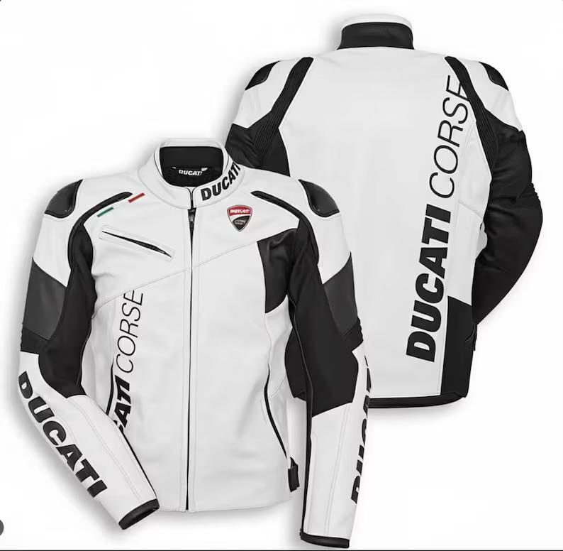 Ducati Corse C6 Motorbike CowHide Leather Jacket, Bikers Racing Motorcycle Jacket