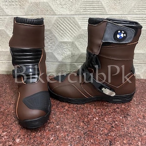 BMW Motorcycle Waterproof CE Touring Adventure Boots,Short Leather Riding Boots