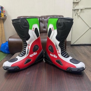 Aprilia Motorcycle Motorbike Racing Leather Boots Biker Shoes