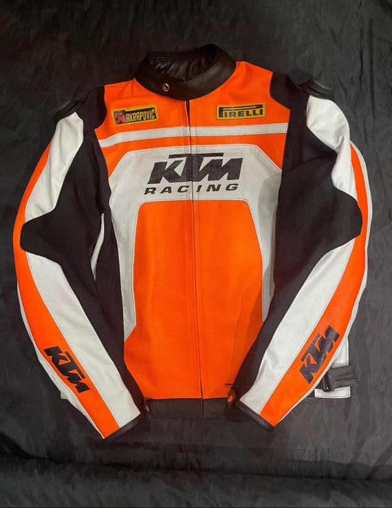 KTM MotoBike Orange And Black Motorcycle Racing Jacket CowHide Leather jacket
