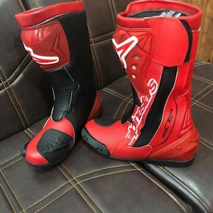 Alpinestar Half Length Motorcycle Motorbike Racing Leather Boots Biker Shoes