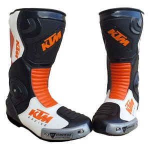 KTM Motorcycle Motorbike Racing Leather Boots Biker Shoes