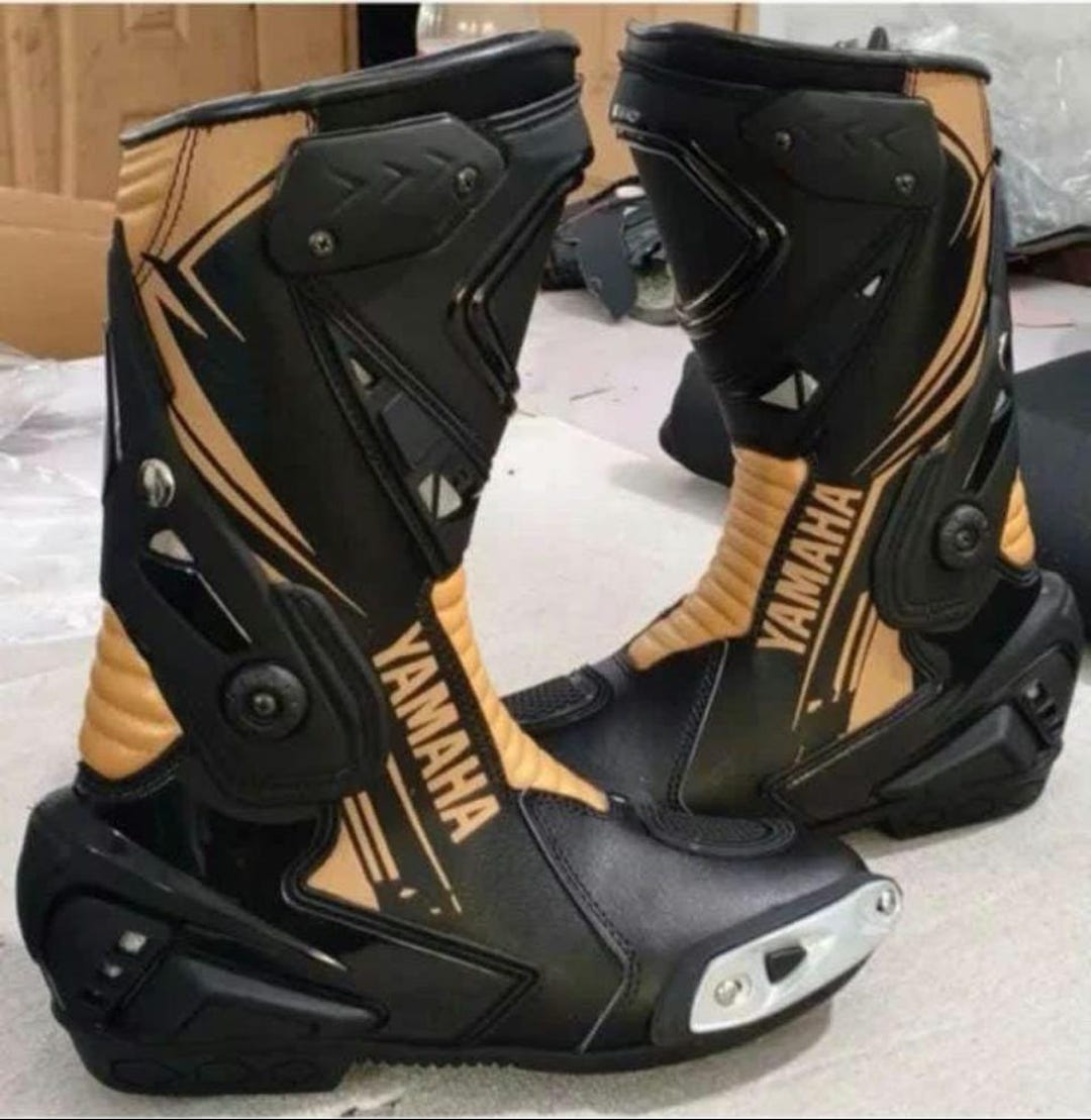 Yamaha Motorcycle Motorbike Racing Leather Boots Biker Shoes - Etsy