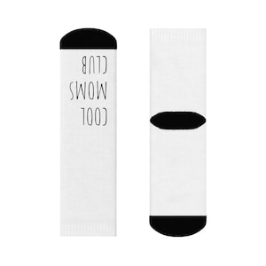 Cool Moms Club Crew Socks | Fun Gift for Mothers, Unique Socks for Moms, Family Activities, Mother&#39;s Day Present, Stylish Everyday Wear