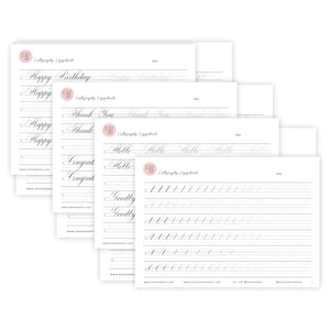 MODERN BEGINNER Feuilles imprimables de calligraphie numérique | Feuille de travail pour stylo pointu | Copperplate Engrosser's Script Alphabet Guide