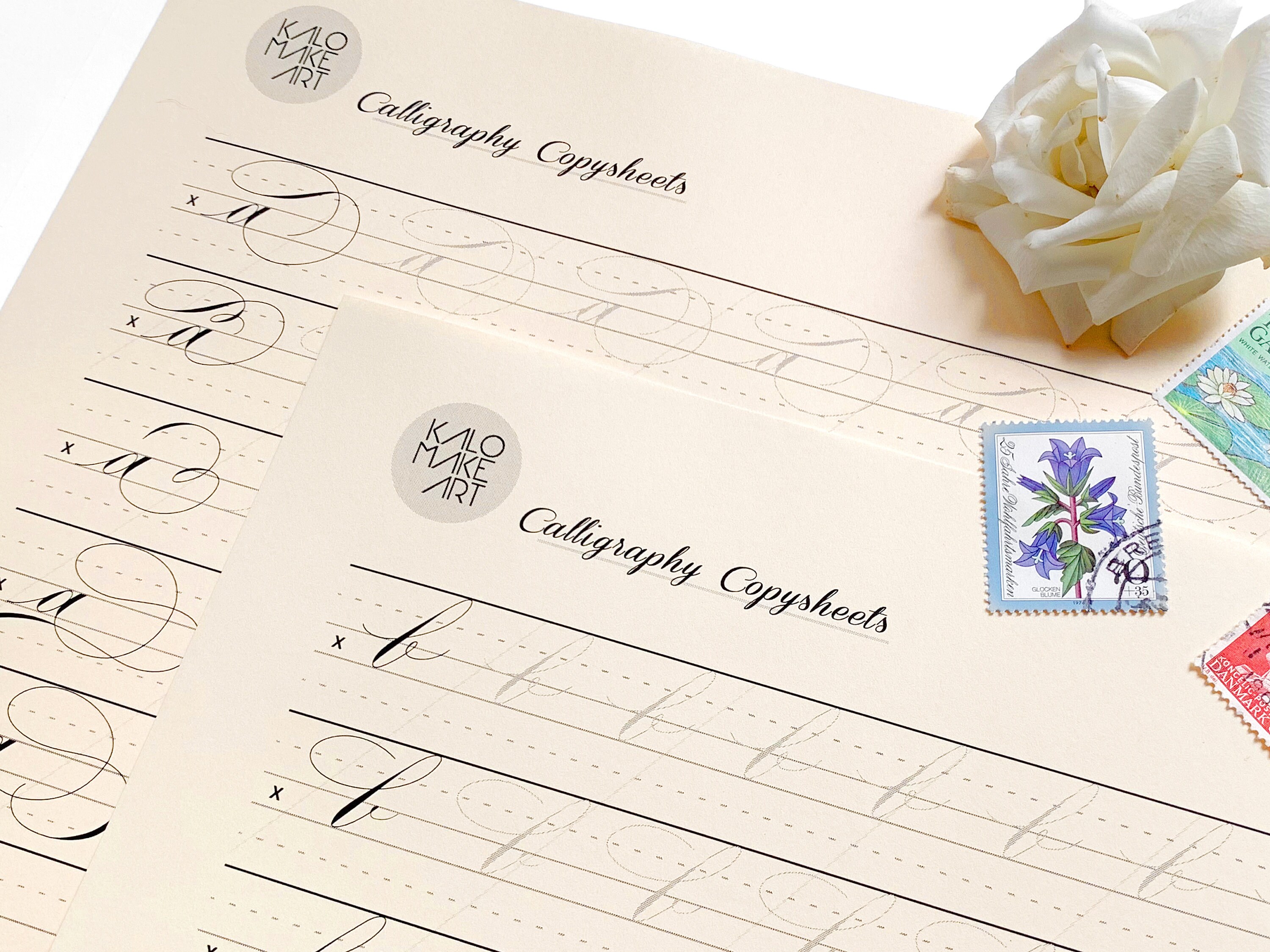 FLOURISH LOWERCASE Printable DIGITAL Calligraphy Copysheets | Etsy