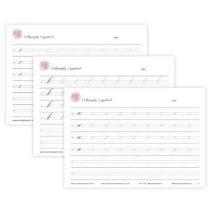 Feuilles de calligraphie numérique imprimables en minuscules classiques | Feuille de travail pour stylo pointu | Copperplate Engrosser's Script Alphabet Guide