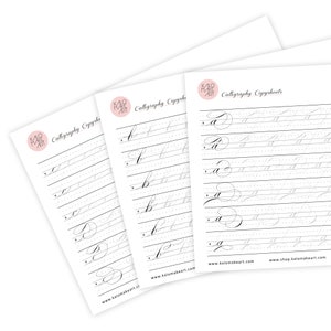 FLOURISH KLEINER CASE Printable DIGITAL Kalligraphie Copysheets | Schreibfeder Arbeitsblatt | Copperplate Engrosser's Script Alphabet Guide
