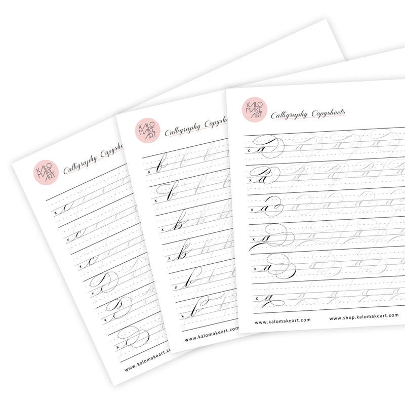 Copperplate Lowercase Calligraphy Practice Sheets - Etsy