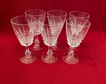 Vintage Cristal d'Arques Pompadour Water Goblets or Wine Glasses, Set of 6