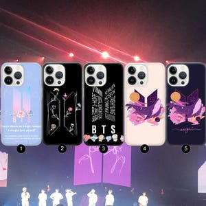 BTS logo phone case for iPhone 16e, 15, 14, 13, 12, 11, Google Pixel 9 Pro, 8, 7A, Samsung S25 edge, S24 FE, A71, A36