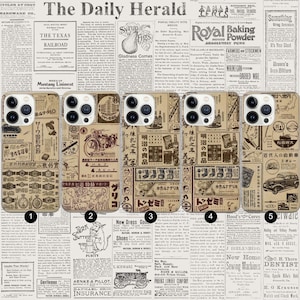 Japanese Newspaper Phone Case r for iPhone 16e, 15, 14, 13, 12, 11, Google Pixel 9 Pro, 8, 7A, Samsung S25 edge, S24 FE, A71, A36