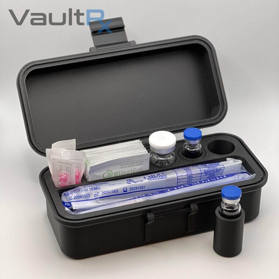 3 Slot Multi-vial Travel Case With Syringe & Alcohol Pad Slots | Fits ...