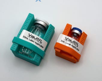 Peptide Vial Label Applicator Tool with Guide | 3mL, 5mL & 10mL Vials | Many Colors Available