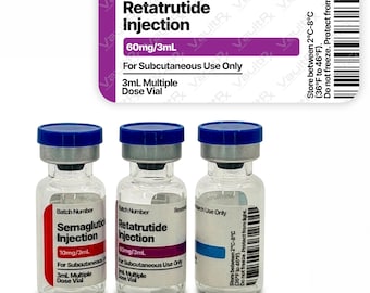 Peptide Vial Labels for 3mL & 5mL Vials | 1.5" x 0.75" Labels | Waterproof, Oil-Proof, Durable