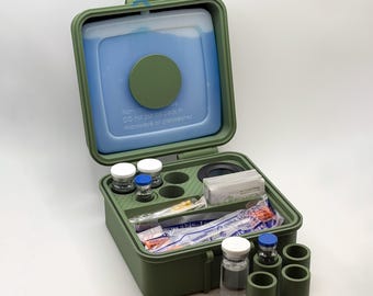 5 Slot Combo Vial Cold Case | Holds 3mL, 5mL & 10mL Vials | Peptide, Insulin, GLP-1 Cold Storage | Ice Pack Included
