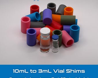 3mL Vial Shim Adapters for 10mL Slots | Case Adapters for Secure Fit | Peptide, Insulin, TRT Storage