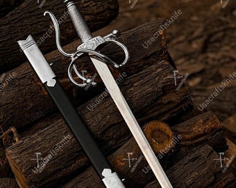 Hand Forged Legend of Zorro Rapier Stainless Steel Collectible Sword with scabbard