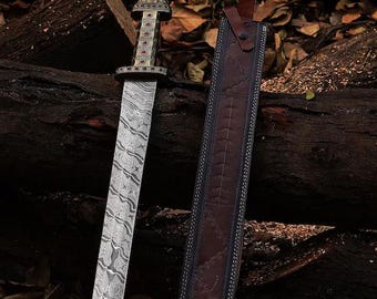 Viking Sword of King Ragnar Lothbrok , Hand Forged medieval sword with scabbard