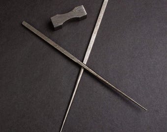 Handmade Damascus Steel Chopsticks |The Sushi, Chinese Wedding Favors, Engraved Chopstick