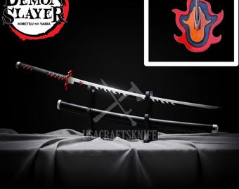 40" Tanjiro Kagura's Sword, Demon Slayer - Nichirin Sword - Katana Stainless Steel Collectible Sword with Scabbard