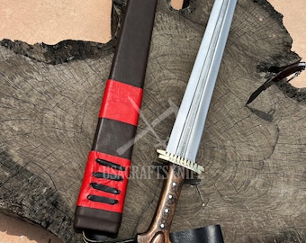 Handmade Celtic Carbon Steel Viking/medieval Full tang Sword Wooden Handle with Scabbard – Collectible Gift